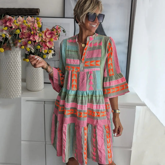 NOVERA™ | Elegante Lente Midi Jurk