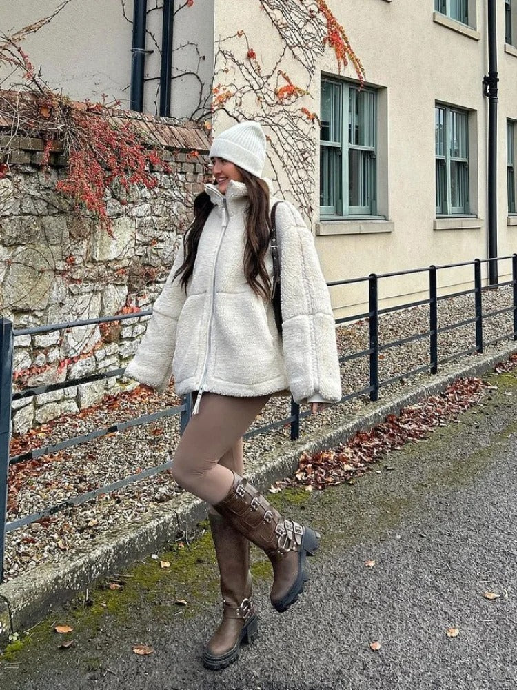 Fiona - Fluffy Fleece Autumn Jacket