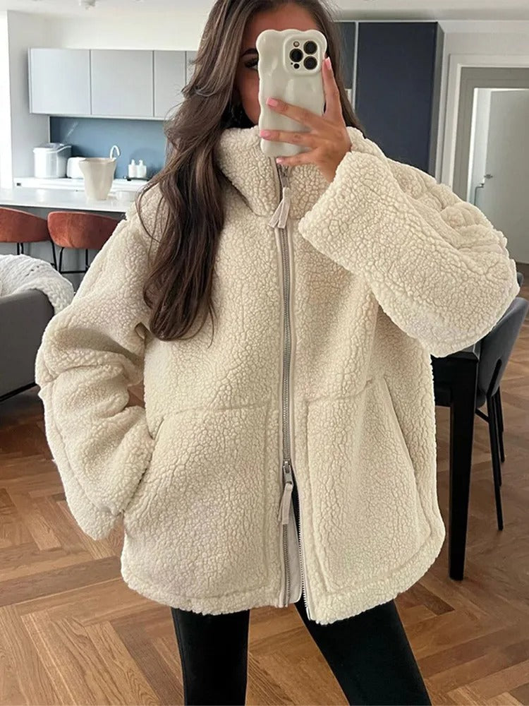Fiona - Fluffy Fleece Autumn Jacket